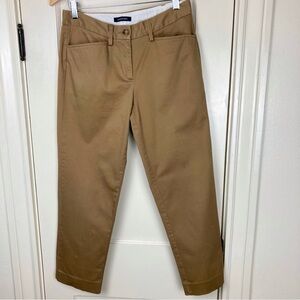 Lands' End Mid Rise Classic Straight Leg Cropped Pants Twill Trousers Size 2